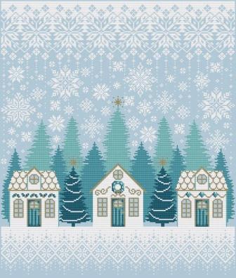 Shannon Christine Designs - Snow Day-Shannon Christine Designs - Snow Day, winter, Christmas trees, lace, cross stitch