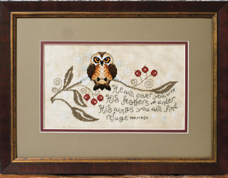 Stoney Creek - Feathers and Wings-Stoney Creek - Feathers and Wings, owl, protection, olive branch, faith, praying, God, Jesus, cross stitch 