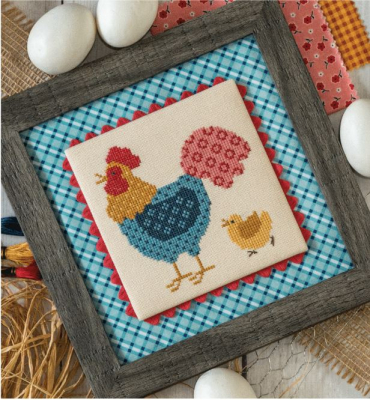 Bee in my Bonnet - Chicken Club No 01 - Cornelius-Bee in my Bonnet - Chicken Club No 01 - Cornelius, cross stitch, chickens, bright, colors, baby chick, series 