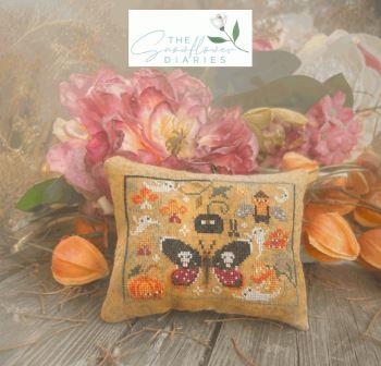 The Snowflower Diaries - All Eyes On Halloween-The Snowflower Diaries - All Eyes On Halloween, pumpkins, ghosts, butterfly, bugs, cross stitch, 2026 Needlework Marketplace Release 