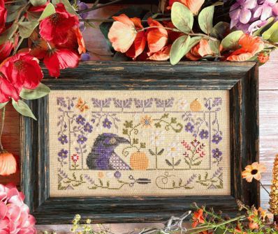 The Snowflower Diaries - The Duke of October-The Snowflower Diaries - The Duke of October, crow, fall, flowers, pumpkin, cross stitch, 2026 Needlework Marketplace Release 