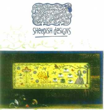 Sheepish Designs - Betsy-Sheepish Designs - Betsy, sheep, peacock, flowers, Betsy Ross, American flag, cardinal, sampler, cross stitch 