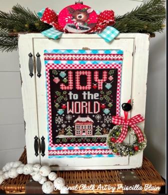Stitching With The Housewives - Joy to the World-Stitching With The Housewives - Joy to the World, Jesus, gingerbread house, Christmas, snowflakes, Christmas lights, cross stitch