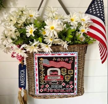 Stitching With The Housewives - Back Up the Truck - Proud to be an American-Stitching With The Housewives - Back Up the Truck - Proud to be an American, patriotic, USA, American flag, pick up truck, cross stitch