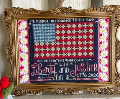 Stitching With The Housewives - Liberty & Justice 1776-Stitching With The Housewives - Liberty  Justice 1776, American flag, 