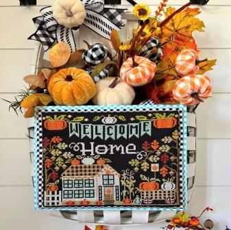 Stitching With The Housewives - Welcome Home - Fall-Stitching With The Housewives - Welcome Home - Fall, pumpkins, houses, home, autumn, farm, cross stitch, family 