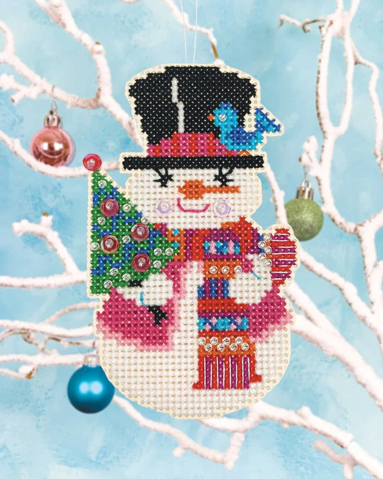 Satsuma Street - Snow Buddy-Satsuma Street - Snow Buddy, snowman, ornament, Christmas tree, perforated paper, cross stitch