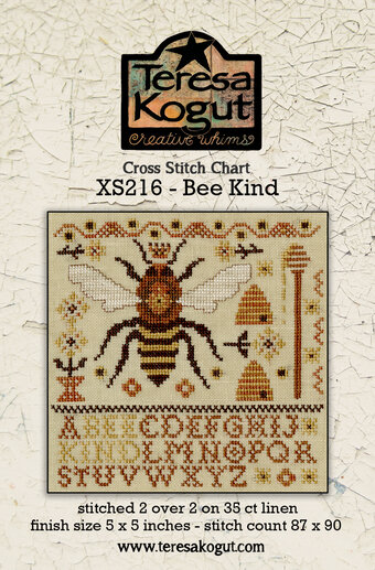Teresa Kogut - Bee Kind-Teresa Kogut - Bee Kind, beehive, honey, bees, harvest, pollen, bee pollen, insects, cross stitch 