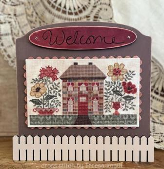 Teresa Kogut - Welcome Home-Teresa Kogut - Welcome Home, bricks, flowers, house, family, cross stitch 