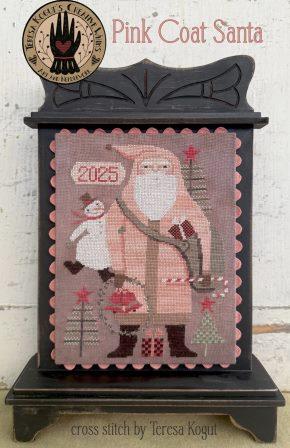 Teresa Kogut - Pink Coat Santa-Teresa Kogut - Pink Coat Santa, Santa Claus, Christmas, Christmas Eve, snowman. Christmas trees, cross stitch