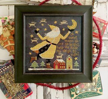 Teresa Kogut - Sweet Moon-Teresa Kogut - Sweet Moon, Santa Claus, Christmas Eve, reindeer, night, Christmas, cross stitch