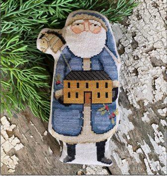 Teresa Kogut - Blue Coat Santa-Teresa Kogut - Blue Coat Santa, Santa Claus, toy horse, Christmas Eve, gifts, cross stitch