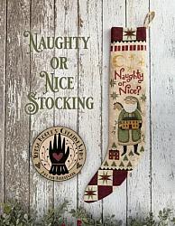 Teresa Kogut - Naughty or Nice Stocking-Teresa Kogut - Naughty or Nice Stocking, Christmas, Santa Claus, bad or good, stocking, cross stitch 