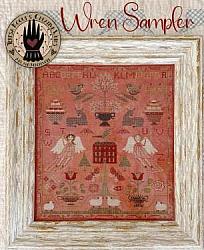 Teresa Kogut - Wren Sampler-Teresa Kogut - Wren Sampler, birds, angels, berry bowl, sampler, house, sheep, Nashville Needlework Market 2025, cross stitch