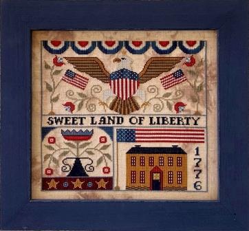 Teresa Kogut - Sweet Land-Teresa Kogut - Sweet Land, Liberty, USA, patriotic, America, American eagle, American flag, cross stitch 
