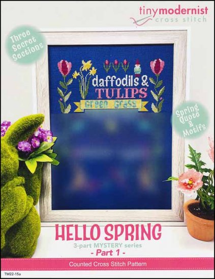 Tiny Modernist - Hello Spring Part 1-Tiny Modernist - Hello Spring Part 1, tulips, flowers, grass, cross stitch 