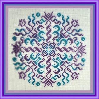 Tempting Tangles - Cosmic Ripple-Tempting Tangles - Cosmic Ripple, purples, blues, greens, cross stitch 