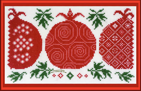 Tempting Tangles - Pomegranates & Parsley And the Seder Plate-Tempting Tangles - Pomegranates  Parsley And the Seder Plate, Jesus, Moses, Old Testament, gifts, fruit, vegetable, Bible, BC, cross stitch