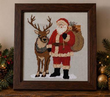 Twin Peak Primitives - 2026 Santa-Twin Peak Primitives - 2026 Santa, Christmas, Santa Claus, reindeer, Christmas Eve, gifts, cross stitch