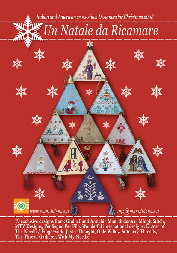 Mani di Donna - Un Natale da Ricamare 2008 - Cross Stitch Book-Mani di donna, Un Natale da Ricamare, Christmas ornaments, recipes,  Cross Stitch Book 