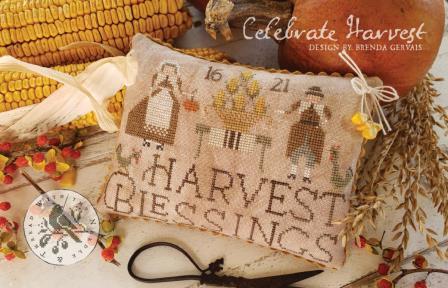 With Thy Needle & Thread - Celebrate Harvest-With Thy Needle  Thread - Celebrate Harvest, Thanksgiving, family, new land, harvest blessings, cross stitch, Mayflower, 