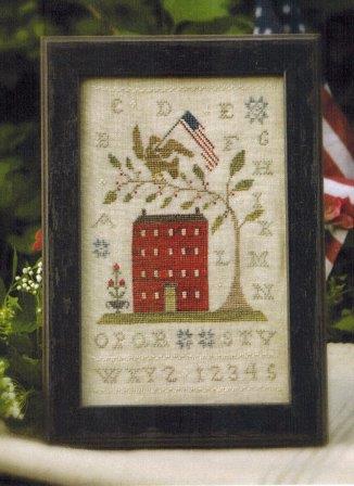 With Thy Needle & Thread - Liberty House-With Thy Needle  Thread - Liberty House, American flag, sampler, home, primitive, cross stitch, patriotic