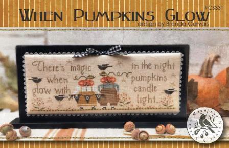 With Thy Needle & Thread - When Pumpkins Glow-With Thy Needle  Thread - When Pumpkins Glow, crows, Halloween, flowers, pumpkins, family, fall, cross stitch 