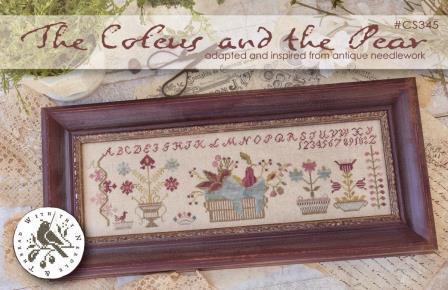 With Thy Needle & Thread - The Coleus and the Pear-With Thy Needle  Thread - The Coleus and the Pear, sampler, plants, fruit, cross stitch, antique sampler, 