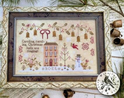 With Thy Needle & Thread - Bells Are Ringing!-With Thy Needle  Thread - Bells Are Ringing, Christmas, Christmas carols, singing, smow, home, snowman, bells, trees, cross stitch