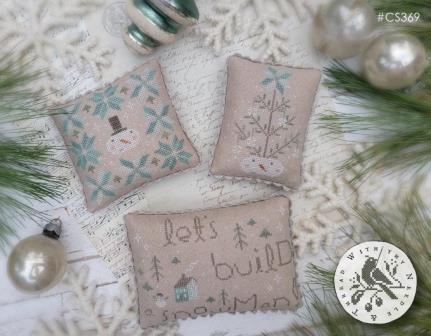 With Thy Needle & Thread - Snowmen in the Forecast-With Thy Needle  Thread - Snowmen in the Forecast, pin cushion, winter, snowflakes, 