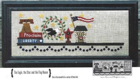 Bent Creek - Patriotic Mantle - Part 2 of 3 - Cross Stitch Kit-Bent Creek - Patriotic Mantle - Part 2 of 3 - Cross Stitch Kit, USA, Eagle, star, liberty bell 