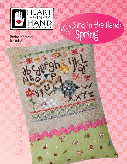 Heart in Hand Needleart - Bird in the Hand - Spring-Heart in Hand Needleart - Bird in the Hand - Spring, flowers, bunny, birds, butterfly, cross stitch 