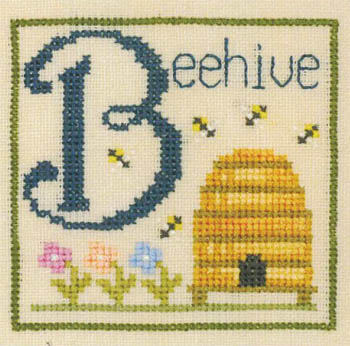 Elizabeth's Designs - B is for Beehive-Elizabeths Designs - B is for Beehive, Alphabet,  Cross Stitch Chart