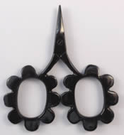 Kelmscott Designs - Flower Power Scissors - Black-Kelmscott Designs - Flower Power Scissors - Black, scissors, cross stitch, dmc 310, 