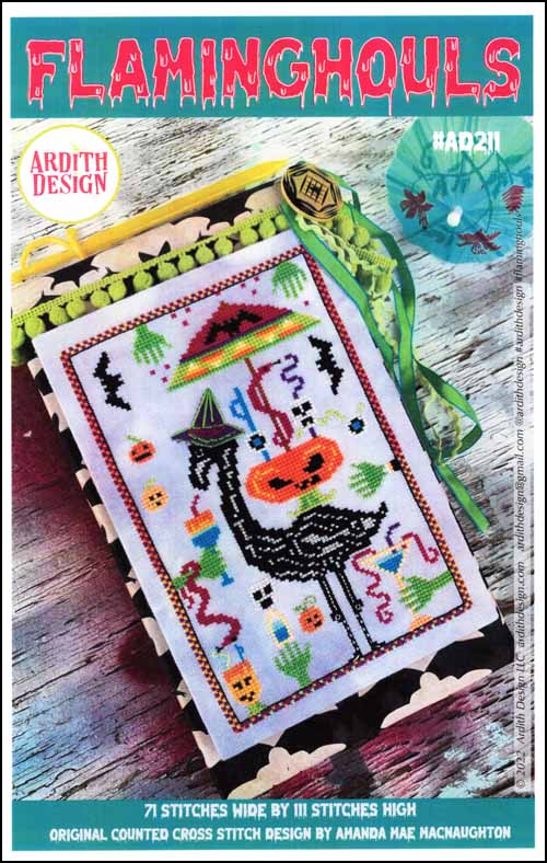 Ardith Design - Flaminghouls-Ardith Design - Flaminghouls, Halloween, pumpkins, ghosts, trick or treat, cross stitch 