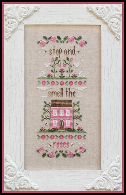 Country Cottage Needleworks - Stop and Smell the Roses-Country Cottage Needleworks - Stop and Smell the Roses, flowers, house, roses, trellis, cross stitch