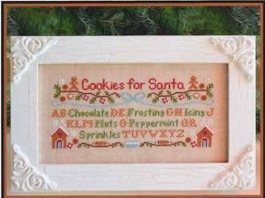 Country Cottage Needleworks - Cookies for Santa - Cross Stitch Pattern-Country Cottage Needleworks, Cookies for Santa, Christmas, Santa Claus, cookies and milk, gifts, chimney, Cross Stitch Pattern