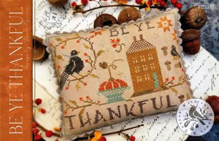 With Thy Needle & Thread - Be Ye Thankful-With Thy Needle  Thread - Be Ye Thankful, fall, crow, pumpkins, Thanksgiving, leaves, cross stitch 