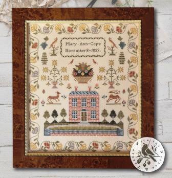 With Thy Needle & Thread - Mary Ann Copp-With Thy Needle  Thread - Mary Ann Copp, sampler, historic, bricks, family, 1839, flowers, linen, cross stitch, 