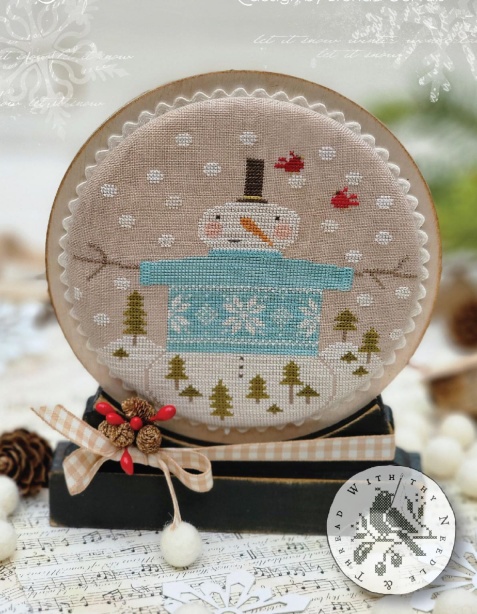With Thy Needle & Thread - Snow Magical!-With Thy Needle  Thread - Snow Magical, snowman, winter, snow, trees, snowflakes, cardinals, cross stitch