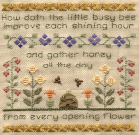 Elizabeth's Designs - Busy Bee Kit-Elizabeths Designs - Busy Bee, flowers, bee hive, honey, cross stitch 