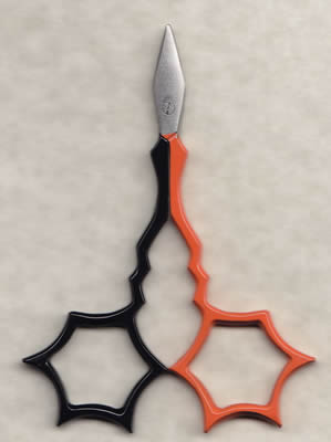 Kelmscott Designs - Frightweb Scissors-Kelmscott Designs - Frightweb Scissors, Halloween, spider webs, black  orange, cross stitch, 