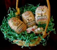 Homespun Elegance - Plain & Fancy Collection - Spring Eggs IV - Cross Stitch Pattern-Homespun Elegance, Plain  Fancy Collection, Spring Eggs IV, Easter eggs, Easter, pin cushion, Cross Stitch Pattern