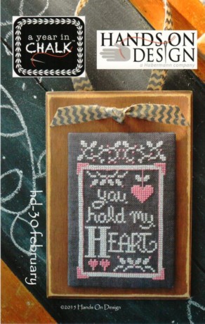 Hands On Design - A Year in Chalk - Part 02 - February-Hands On Design, A Year in Chalk, February, monthly, Cross Stitch Pattern