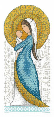 Imaginating - Mother and Child-Imaginating, Mother and Child, Mother Mary, Jesus, God, religion, bible verses, Prince of Peace, King of Kings, Savior, Emmanuel, holy, Let there be peace on earth, cross, stained glass,  Cross Stitch Pattern