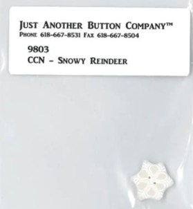 Just Another Button Company - CCN - Frosty Forest - Snowy Reindeer Button-Just Another Button Company, CCN, Country Cottage Needleworks, Frosty Forest, Snowflake button, Part 8 of 9, Snowy Reindeer Button 
