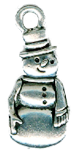 Just Nan - Meadow Snowman Charm-Just Nan - Meadow Snowman Charm, silver, embellishment, jewelry, cross stitch 