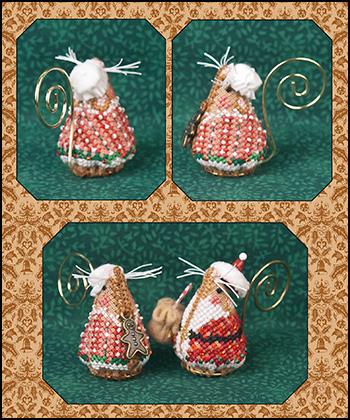Just Nan - Gingerbread Mrs. Santa Mouse-Just Nan - Gingerbread Mrs. Santa Mouse, ornament, Santa Claus, Christmas 