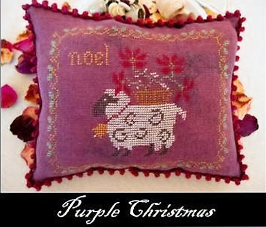 Nikyscreations - Purple Christmas-Nikyscreations - Purple Christmas, pin cushion, Christmas, sheep, ornament, cross stitch  