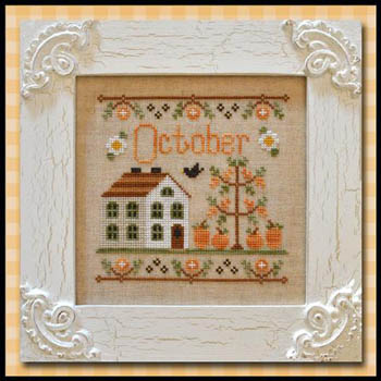Country Cottage Needleworks - Cottage of the Month 10 - October Cottage - Cross Stitch Pattern-Country Cottage Needleworks - Cottage of the Month 10 - October Cottage - Cross Stitch Pattern 